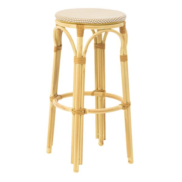 Tabouret extérieur CHR Azur beige – aluminium anticorrosion et assise résistante aux UV.