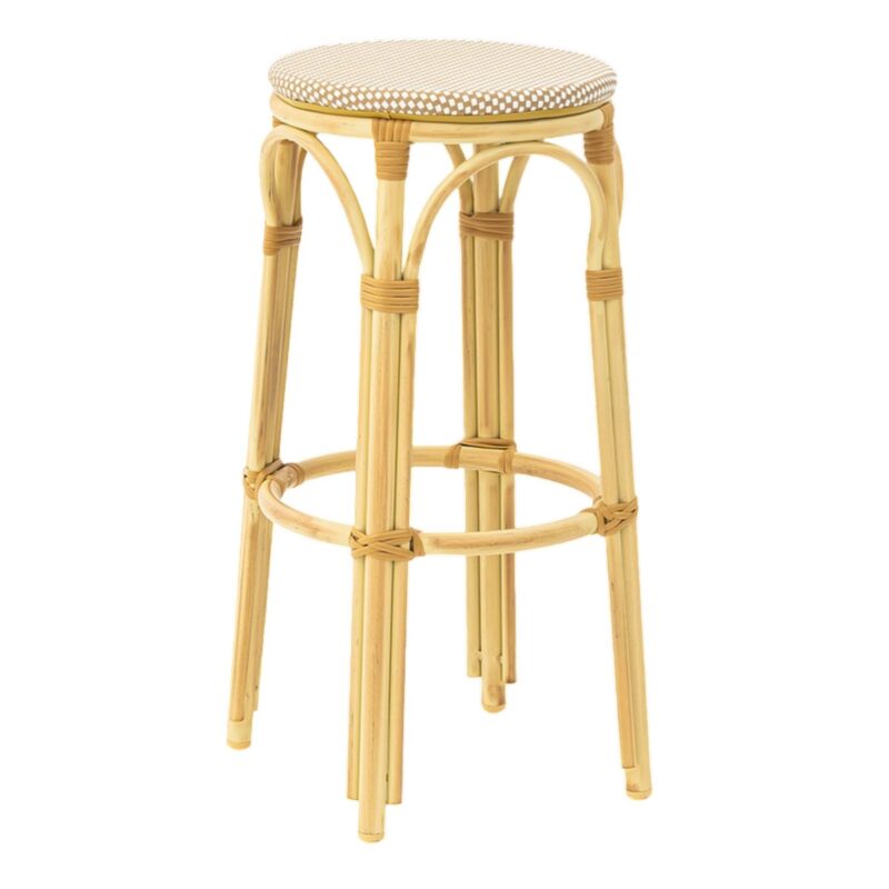 Tabouret extérieur CHR Azur beige – aluminium anticorrosion et assise résistante aux UV.