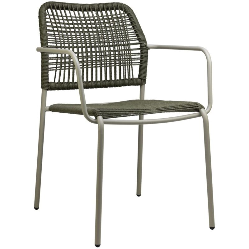 Chaise corde verte avec structure en aluminium - Mobilier pour extérieur CHR