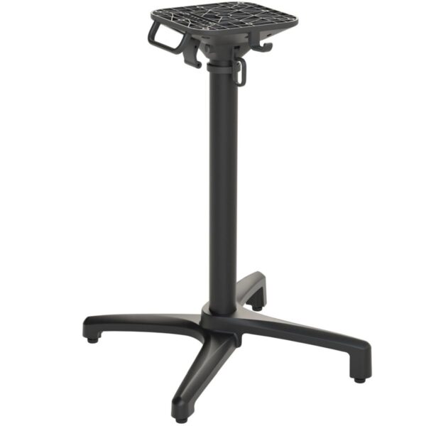 Piètement Elza noir aluminium pliable avec système auto-nivelant.