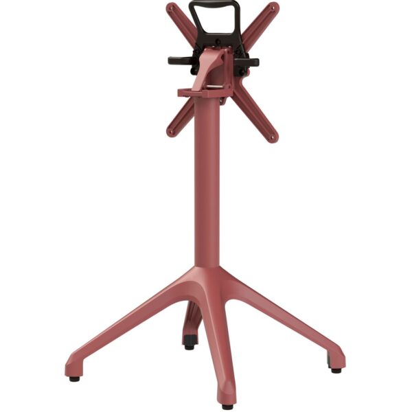 Piètement Luna orange – pied de table rabattable en aluminium coloré.