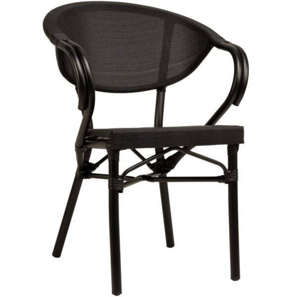 Chaise bistrot mario en rotin synthétique noir élégante.
