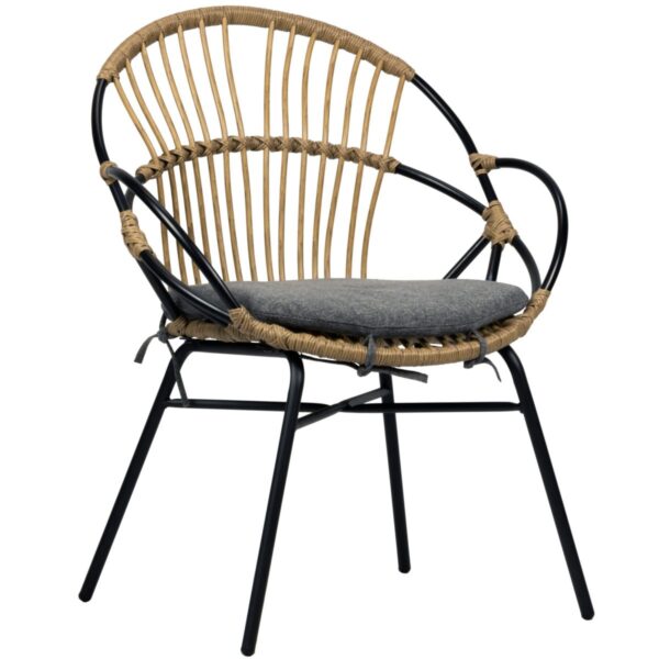 chaise bistrot Brie -Chaise aluminium et polyrotin moderne et élégante.
