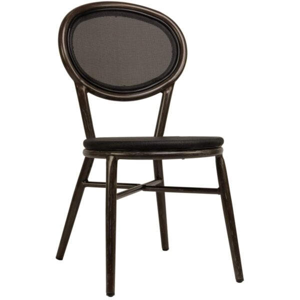 Chaise bistrot Jane noire en aluminium - mobilier professionnel CHR