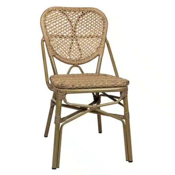 Chaise mendora finition naturelle, tressage aspect osier. Mobiler CHR