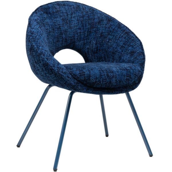 Chaise tissu Salsa bleu et métal pour restaurant professionnel