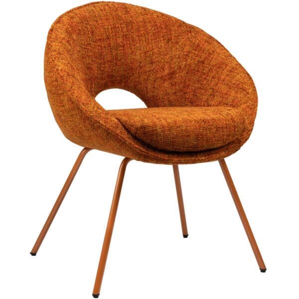 Chaise tissu Salsa orange et métal pour restaurant professionnel