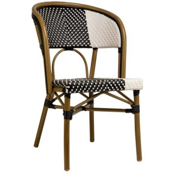 Chaise bistrot santana noire & blanche – Idéale pour terrasse CHR.