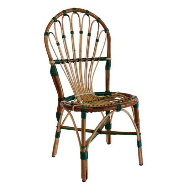Chaise bistrot Tosca en rotin naturel avec dossier ajouré