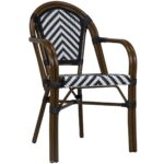fauteuil bistrot chevron noir et blanc pour terrasse professionnelle