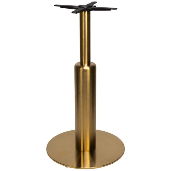 Base de table bar Schitu doré en acier finition brillante Ø60 cm – hauteur 110 cm
