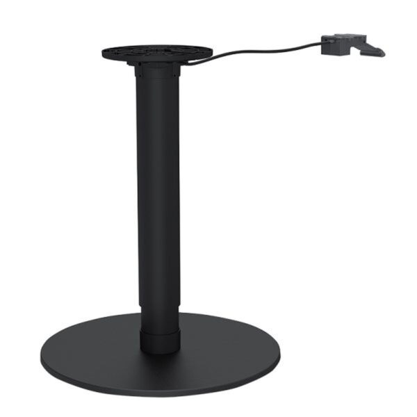 Piètement Caprera en aluminium noir réglable pour table de restaurant professionnel