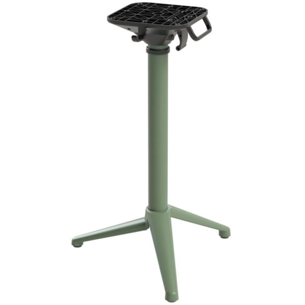 Piètement Lyra vert – pied de table rabattable et empilable en aluminium, usage professionnel CHR.