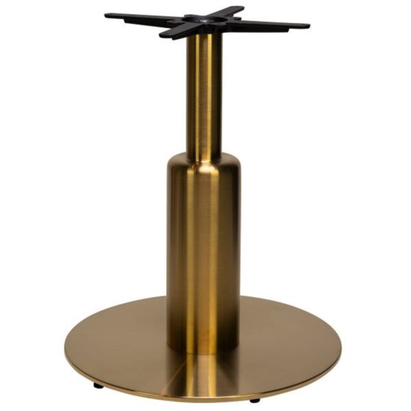 Piètement Schitu doré en acier finition dorée avec base ronde Ø60 cm pour table de restaurant professionnel