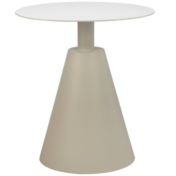 Table d'appoint Lina blanc – design minimaliste, structure aluminium thermolaqué, plateau facile d’entretien.