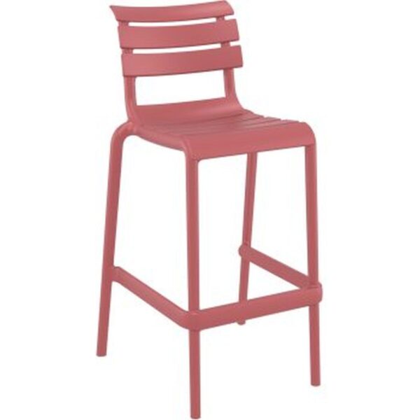 Tabouret Siena marsala empilable en polypropylène, tabouret design pour bar et terrasse professionnelle.