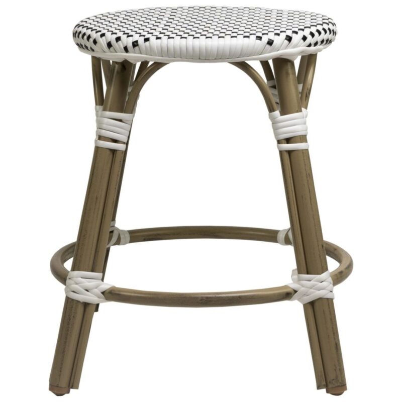 tabouret bas noir et blanc extérieur - Mobilier chr