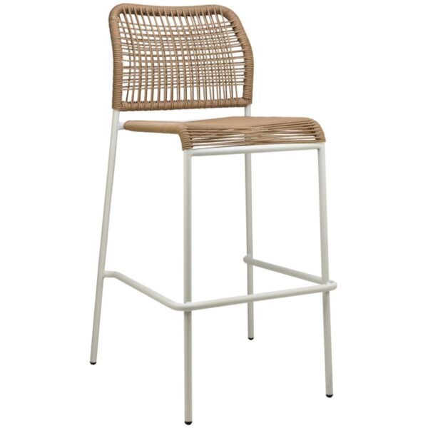 tabouret corde naturel en aluminium pour bar extérieur professionnel