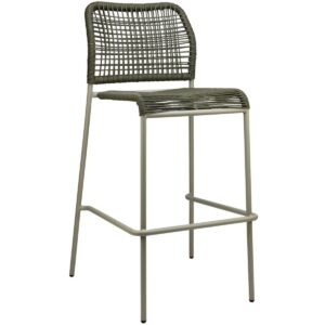 tabouret corde vert en aluminium pour bar extérieur professionnel