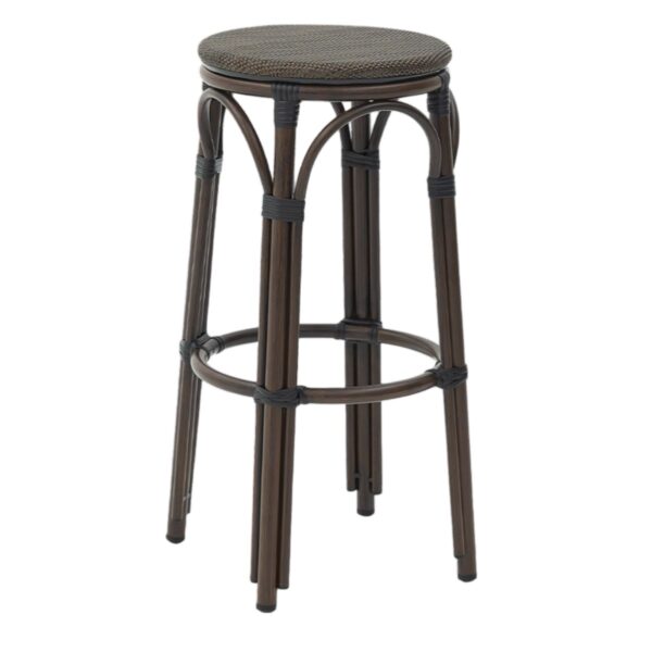 Tabouret marron Azur – extérieur CHR aluminium et assise UV.