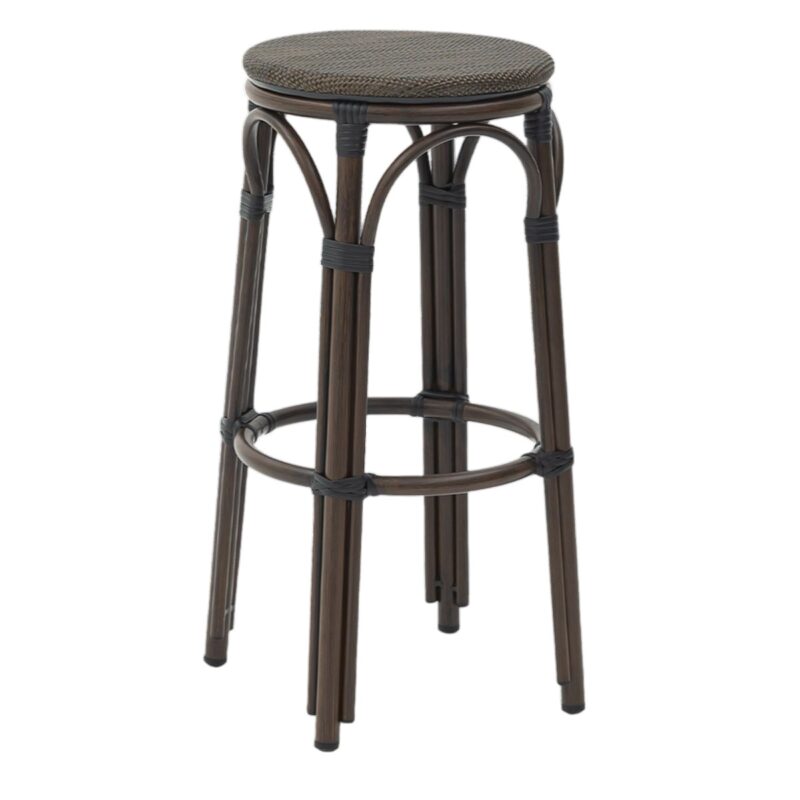 Tabouret marron Azur – extérieur CHR aluminium et assise UV.
