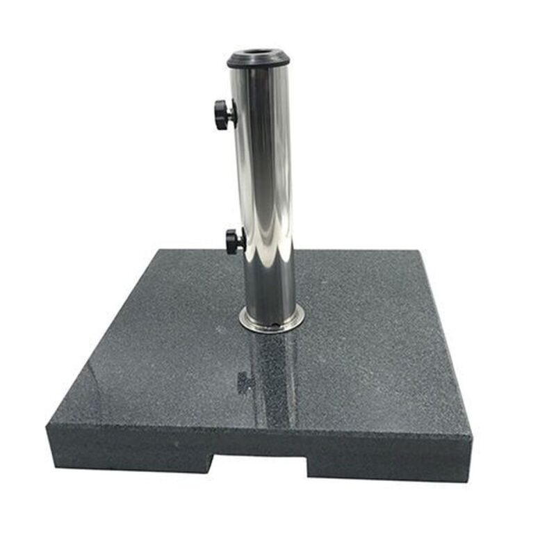 Pied de parasol en granit 25 kg : base stable avec roulettes et poignée - Idéal pour les terrasses professionnelles CHR