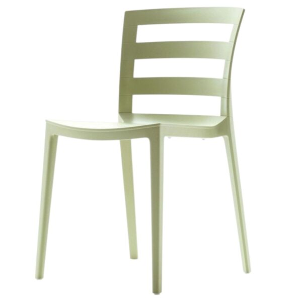 Chaise bistrot town de green empilable en polypropylène recyclable, idéale pour cafés, restaurants et terrasses CHR.
