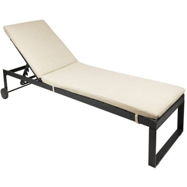 Chaise longue Lerici Crème – bain de soleil élégant et durable pour hôtel & piscine
