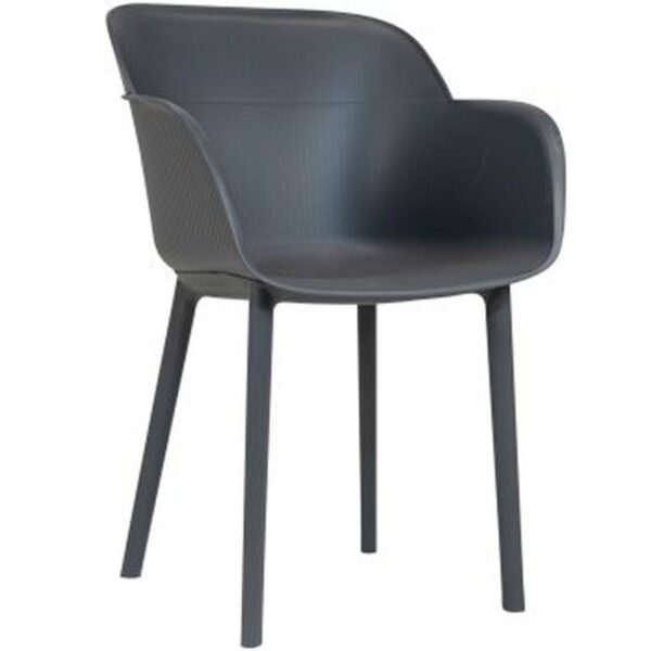 chaise bistrot Scala grise polypropylène fibre de verre pour café, hôtel et restaurant