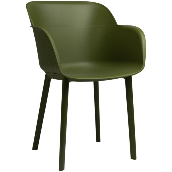 chaise bistrot Scala kaki polypropylène fibre de verre. Mobilier CHR