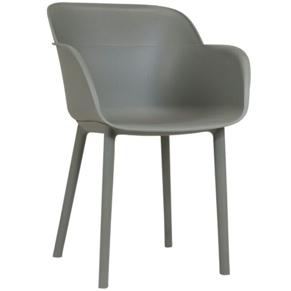 chaise bistrot Scala taupe en polypropylène et fibre de verre. Mobilier terrasse