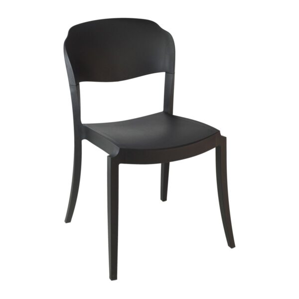 Chaise bistrot Strass green noire – mobilier professionnel robuste en polypropylène