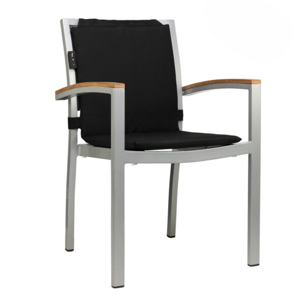 Coussin chauffant Bergen noir – assise chauffante intelligente pour terrasses CHR.