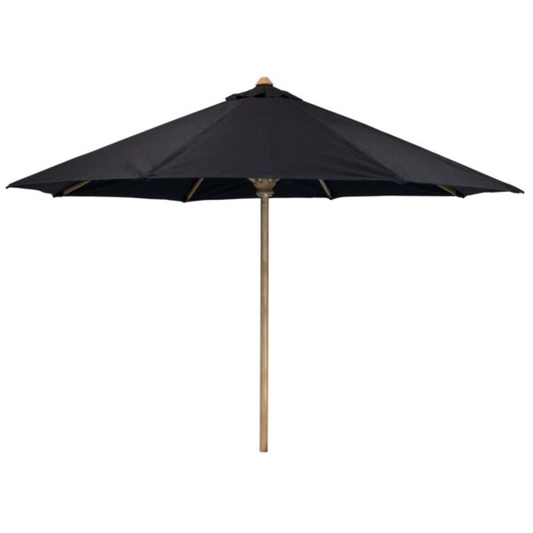 Parasol java rond Ø300 cm noir en bois de teck – modèle Java pour terrasses professionnelles