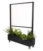 Séparateur de terrasse mobile noir 150 cm avec bac jardinière et roulettes, modèle professionnel pour terrasses CHR