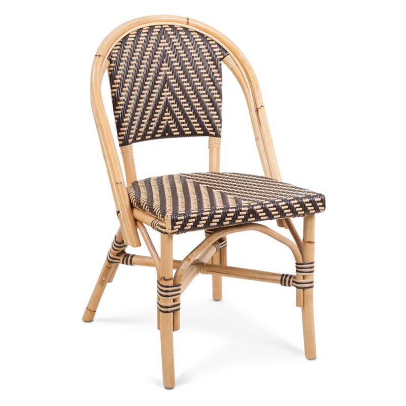 Chaise bistrot café et crème Dante – chaise parisienne en rotin naturel pour usage professionnel