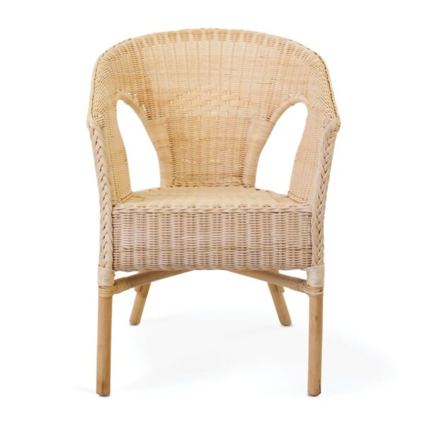 Fauteuil bistrot Lina en rotin naturel – design élégant