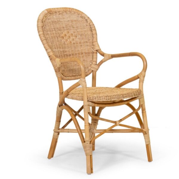 Fauteuil bistrot Agora en rotin naturel pour cafés hôtels et restaurants. Esprit-rotin