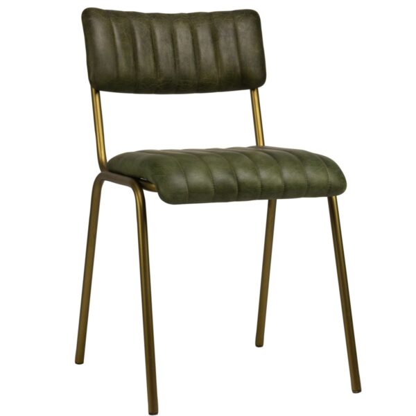 Chaise de restaurant Janson en cuir rembourré avec structure en métal