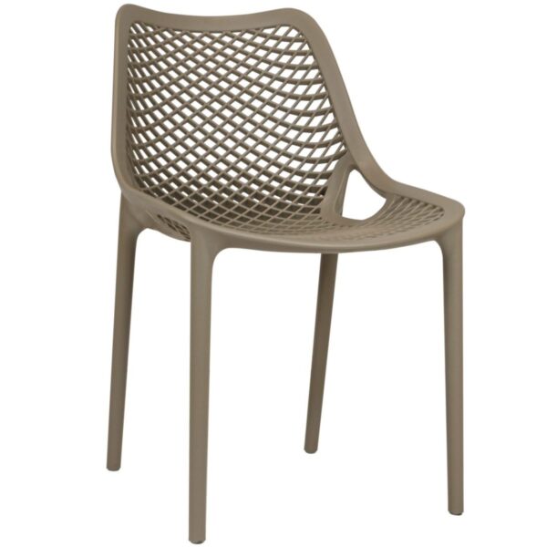Chaise de terrasse beige Claire en polypropylène empilable extérieur