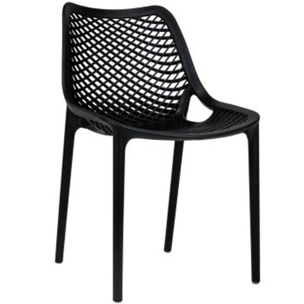 Chaise de terrasse noire Claire empilable pour restaurant extérieur