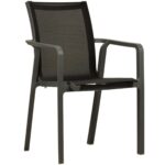 Fauteuil de terrasse Lacie noir en polypropylène pour cafés, hôtels et restaurant