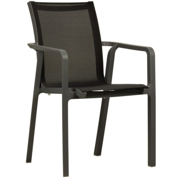 Fauteuil de terrasse Lacie noir en polypropylène pour cafés, hôtels et restaurant