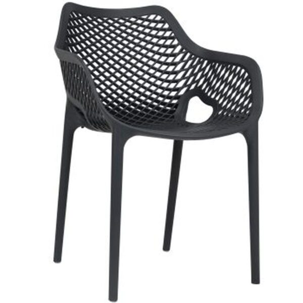 Fauteuil de terrasse gris empilable restaurant