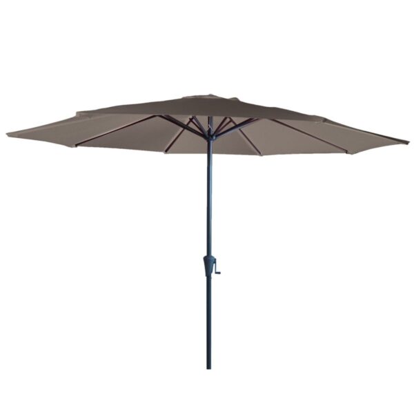 Parasol droit 3 m Arlo taupe en aluminium pour terrasse extérieure
