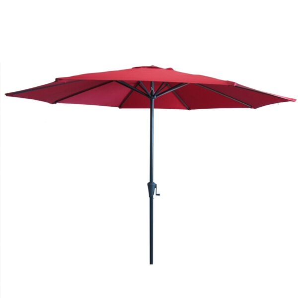 Parasol droit 3 m Arlo rouge en aluminium pour terrasse extérieure