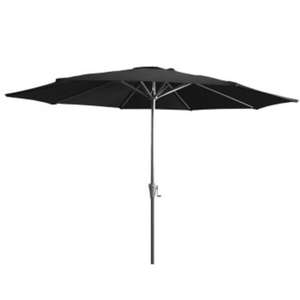 Parasol droit 3 m Arlo noir en aluminium pour terrasse extérieure