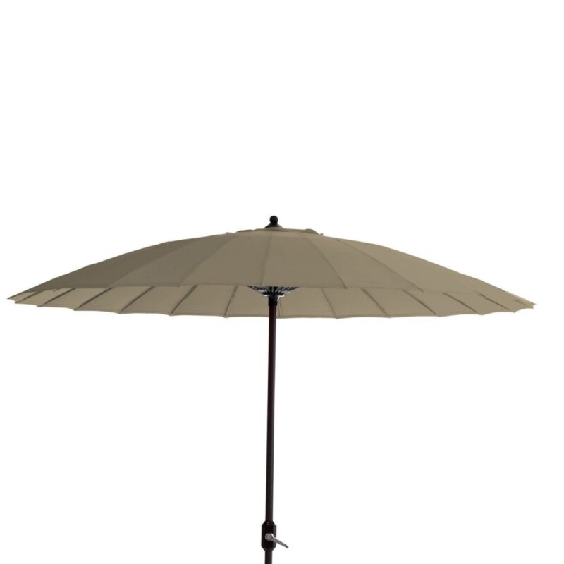 Parasol droit 260 cm Dakota taupe en aluminium pour terrasse extérieure