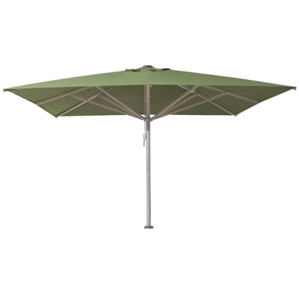 Parasol droit 400x400 Lina vert en aluminium pour terrasse extérieure
