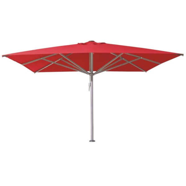 Parasol droit 400x400 Lina rouge en aluminium pour terrasse extérieure